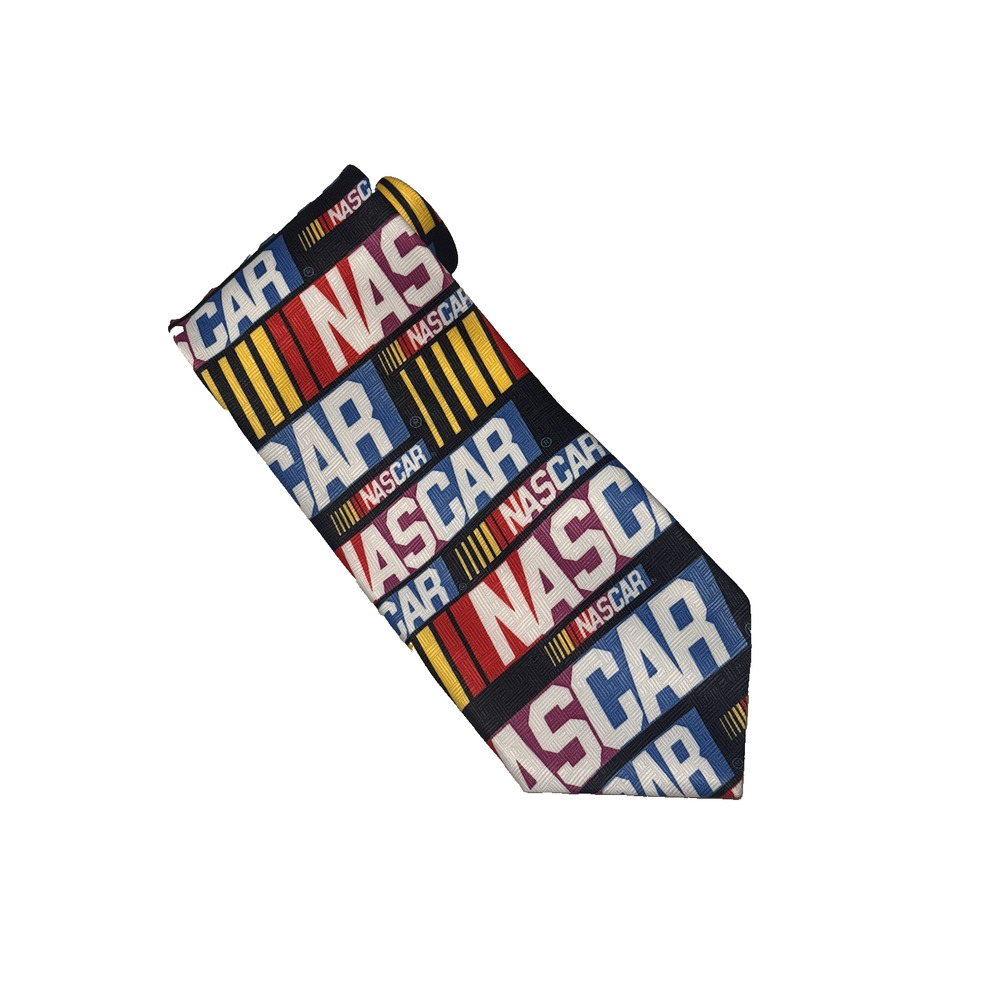 NASCAR Logo Repeat Ralph Marlin Neck Tie Fathers Day Race Car Stock Racing Korea